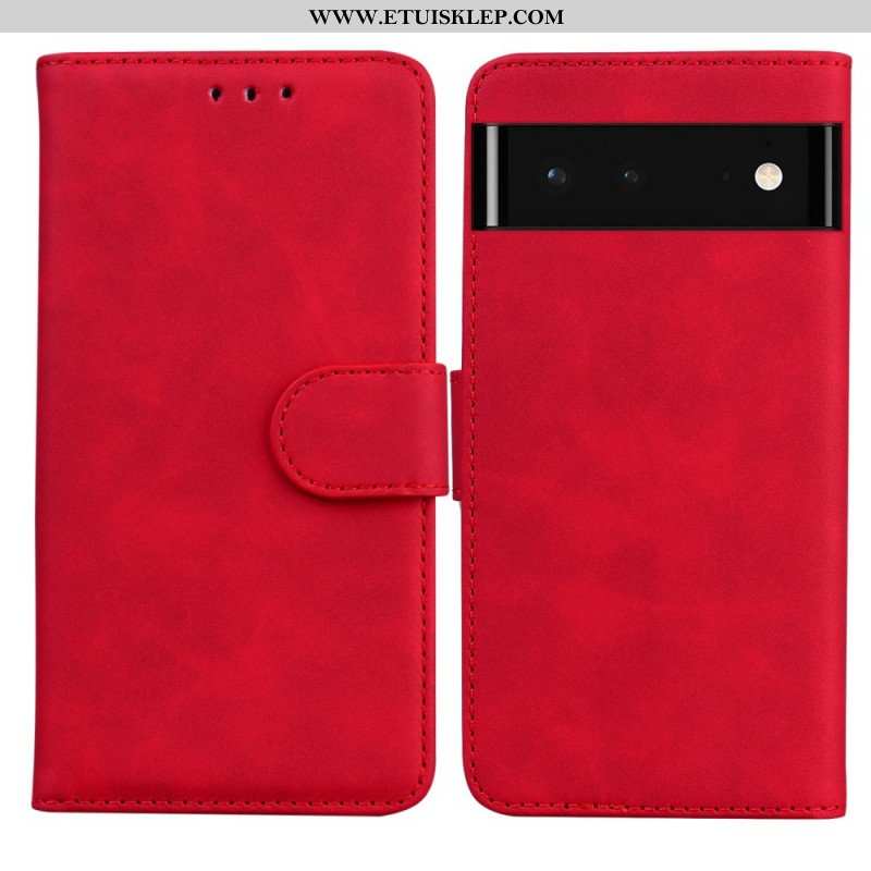 Etui Folio do Google Pixel 6 Monochromatyczny Efekt Skóry